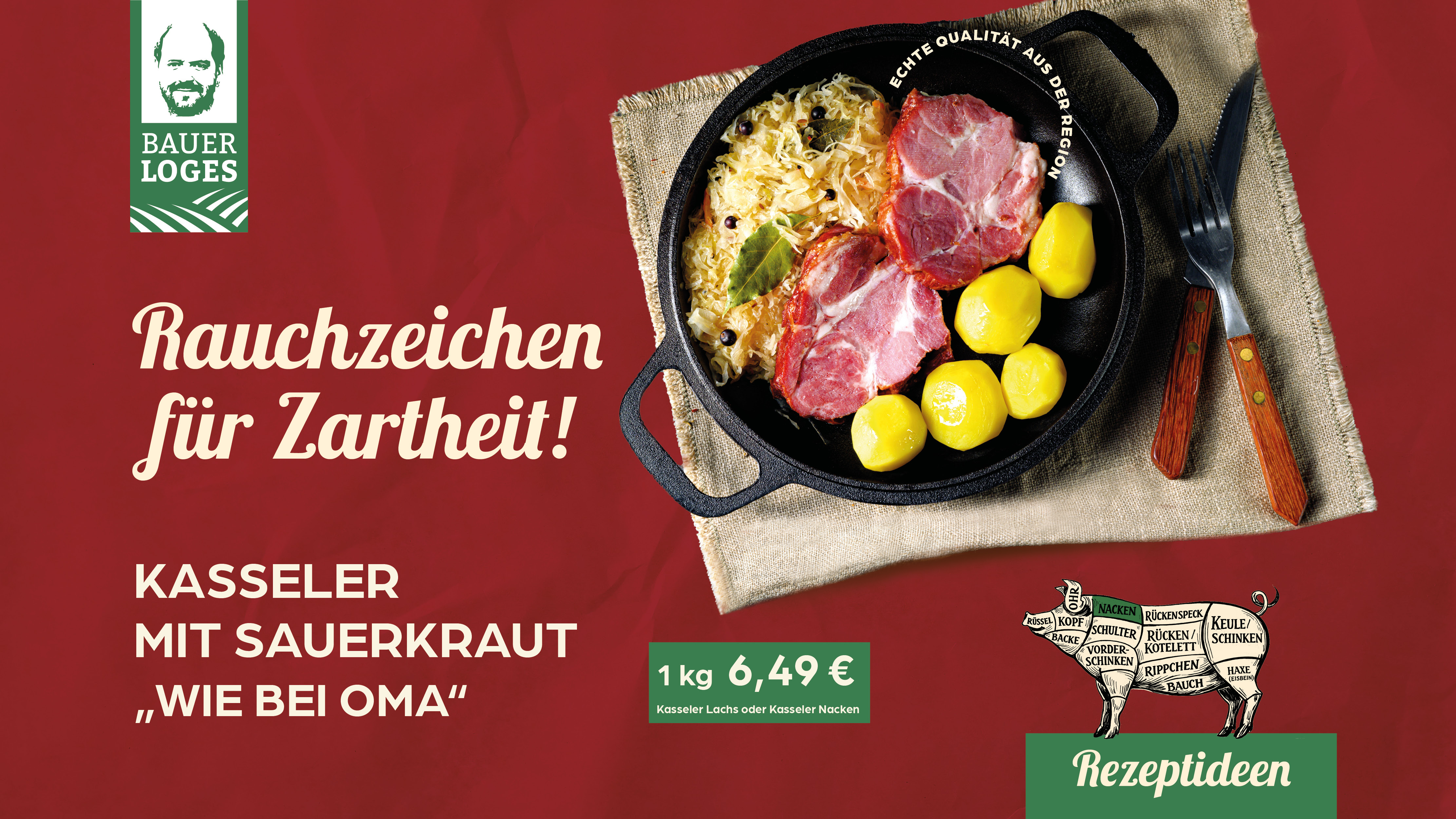 Zwei-Wochen-Angebot bei Bauer Loges: Kasseler mit Rezeptidee sorgt für herzhafte Genussmomente